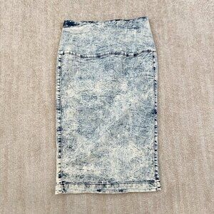 Encore Jeans Stretch Pencil Midi Denim Skirt S